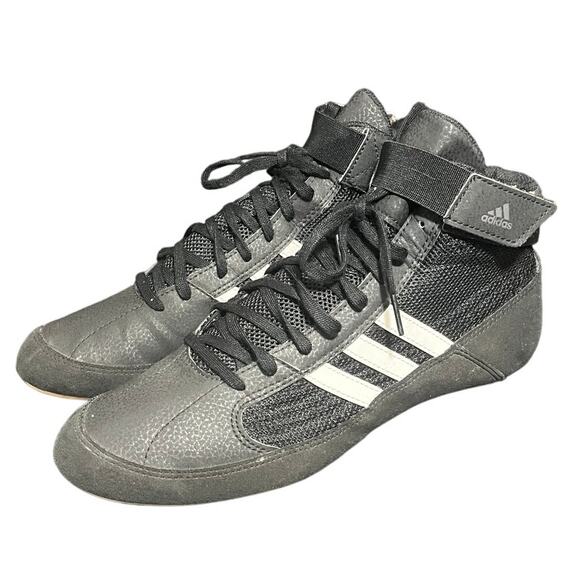 Adidas Men's HVC 2 Wrestling Shoes Lace Up Black/White #AQ3325 Size 8.5 - Picture 1 of 7